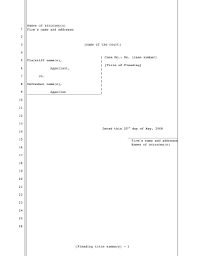 Printable Legal Pleading Template For Appeals 26 Lines