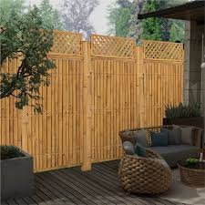 Garden Fence Panel With Trellis Bamboo