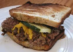Top one slice of bread with 1/3 to 1/2 cup hamburger mixture. Slow Cooker Loose Meat Sandwiches Recipe Allfreeslowcookerrecipes Com