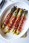 bacon wrapped asparagus with cilantro dressing