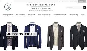 Anthony Formal Wear Wedding Suit Hire Website Design Measured
