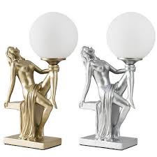 Art Deco Table Lamp 37 5cm Tall Woman