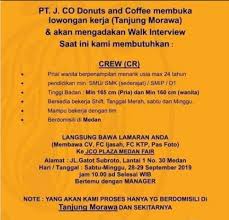 Looking for tanjung morawa hotel? Lowongan Kerja Pt J Co Donuts And Coffee Tanjung Morawa