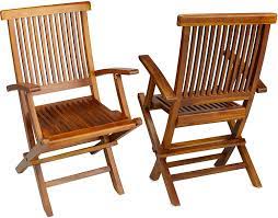 For indoor teak furniture, tung oil is a really great option as a finish because of the beautiful look and feel of the wood that will result. Amazon Com Teakcraft Teak Folding Arm Chair 2 Piece Set Fully Assembled Wooden Outdoor Chair Or Indoor Wood Lounge Chair Patio Dining Chairs Themillenim Kitchen Dining