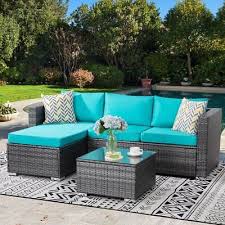 3 Piece Blue Outdoor Furniture