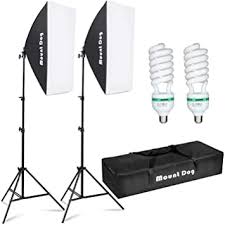 Amazon Com Mountdog Softbox Lighting Kit Photography Studio Light 20 X28 Professional Continuous Light System With E27 95w Bulbs 5500k Photo Equipment For Filming Model Portraits Advertising Shooting Camera Photo