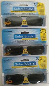 3 Solar Shield Clip On Polarized Sunglasses Size 54 Rec A Black Frameless New
