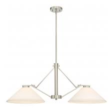 Nuvo Nome 2 Light Island Pendant Light Fixture Brushed Nickel Frosted Glass Nuvo 60 6248 Homelectrical Com