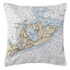 Island Girl Ny Montauk Ny Nautical Chart Pillow
