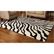 white zebra printed floor carpet