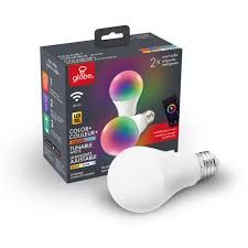 Globe Electric Wi Fi Smart 60w Equivalent Color Changing Rbg Tunable White Led Light Bulb No Hub Required A19 E26 2 Pack 34207 The Home Depot