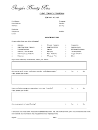beauty consultation forms fill out