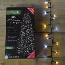 500 Led 12 5m Premier Treebrights Christmas Tree Lights Timer In White Warm White Mix