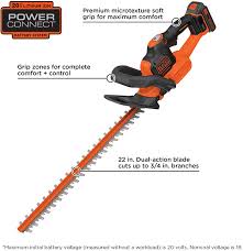Trim shrubs and hedges up to 10 feet high with a cordless pole hedge trimmer that will help you get the job done fast. Amazon Com Black Decker 20v Max Cordless Hedge Trimmer With Power Command Powercut 22 Inch Lht321ff Garden Outdoor