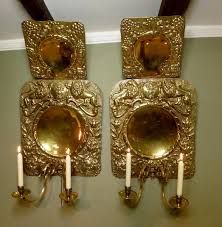 Large Brass Candle Sconces