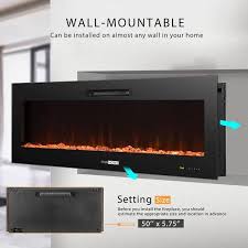 1500 Watt Wall Mount Electric Fireplace