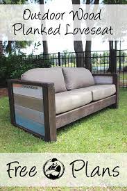 Outdoor Wood Plank Loveseat