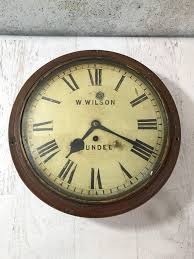 Antique Wood Wall Clock With Glass