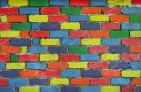 rainbow colorful brick wall background