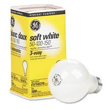 Incandescent Soft White 3 Way A21 Light Bulb 50 100 150 W Zerbee