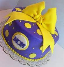 Purple And Yellow Birthday Cake gambar png