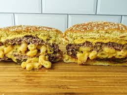 stuffed mac and cheese burgers