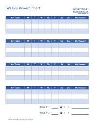 Free Printable Weekly Reward Chart For Children Pdf From