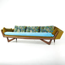 mid century walnut gondola sofa ebay