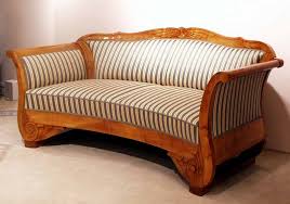 a north german sofa with carved