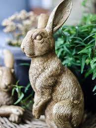 Fake Antique Gold Bunny Rabbit Statues