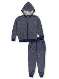 Galaxy By Harvic Boys Slim Fit French Terry 2 Piece Sweatsuit Pants Set
