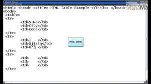 create an editable table using html and