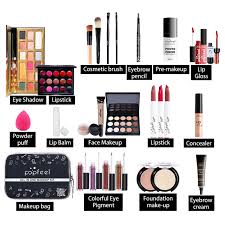 makeup set with eyeshadows lipstick