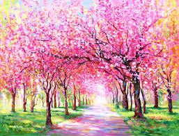 Cherry Blossom Tree Painting By Leon