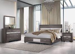 Poundex french style louis phillipe bedroom set. Buy Global Furniture Seville King Storage Bedroom Set 4 Pcs In Gray Wood Veneers Online