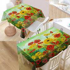 Totally promotional offers 4 ft., 6 ft., 8 ft. Poppy Painting Custom Table Cloth Oxford Fabric Rectangular Waterproof Oilproof Table Cover Family Party Tablecloth Tablecloths Aliexpress