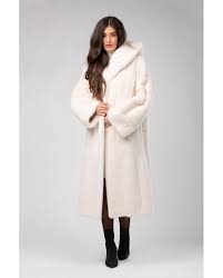 Long Coat In White Mink