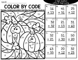 halloween 2 digit addition without