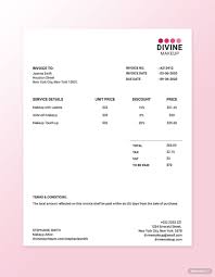 makeup artist invoice template in