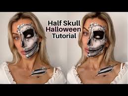 easy halloween half skull tutorial