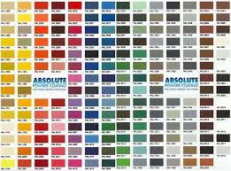 Powder Coat Colors Paint Color Chart