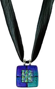 Dichroic Glass Tile Urn Necklace For Ashes