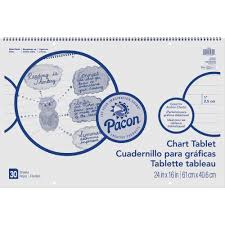 Pacon Ruled Chart Tablet 30 Sheets Spiral Bound Ruled