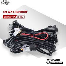 Us 11 75 50 Off Co Light 3m Led Light Bar Wire Wiring Harness Switch Relay Kit Waterproof For Connect 1 Led Work Driving Light Bar 4wd 12v 24v In