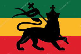 rastafarian flag with the lion stock