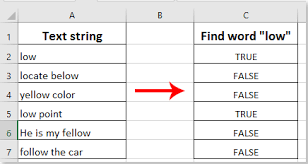 find exact word in a string in excel