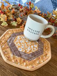 autumn mug rugs carried away quilting