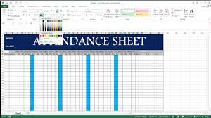 how to make attendance sheet in excel