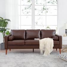 hommoo pu leather sofa couch 3 seat