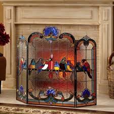 Wire Stained Glass Fireplace Screen